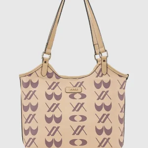 Borsa a spalla in ecopelle stampa logo | Verde Fashion