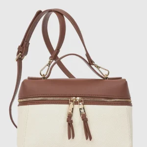 Borsa a tracolla in ecopelle con zip | Verde Fashion