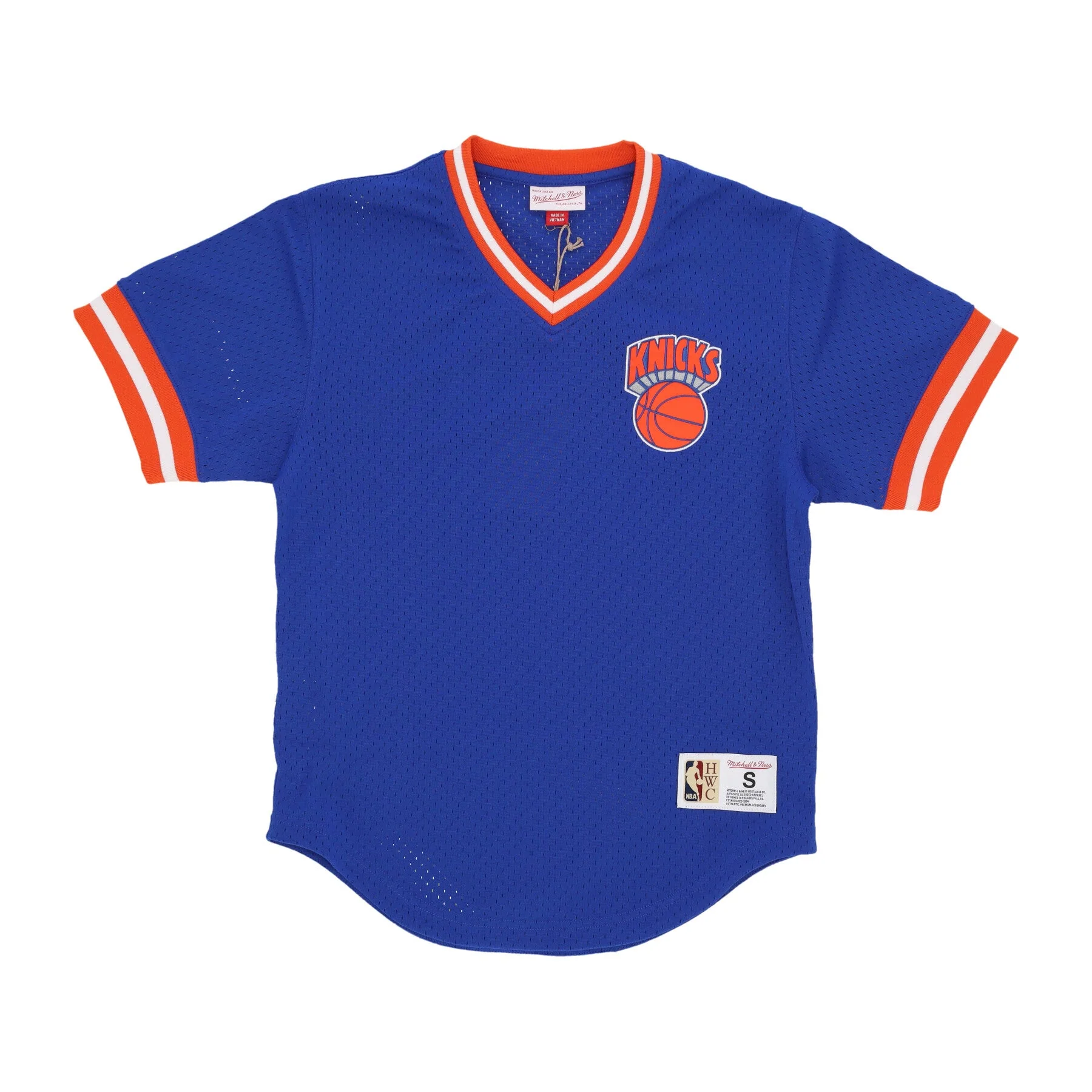 MITCHELL & NESS Casacca Uomo Nba Fashion Mesh V-neck Vintage Logo Neykni Original Team Colors da uomo