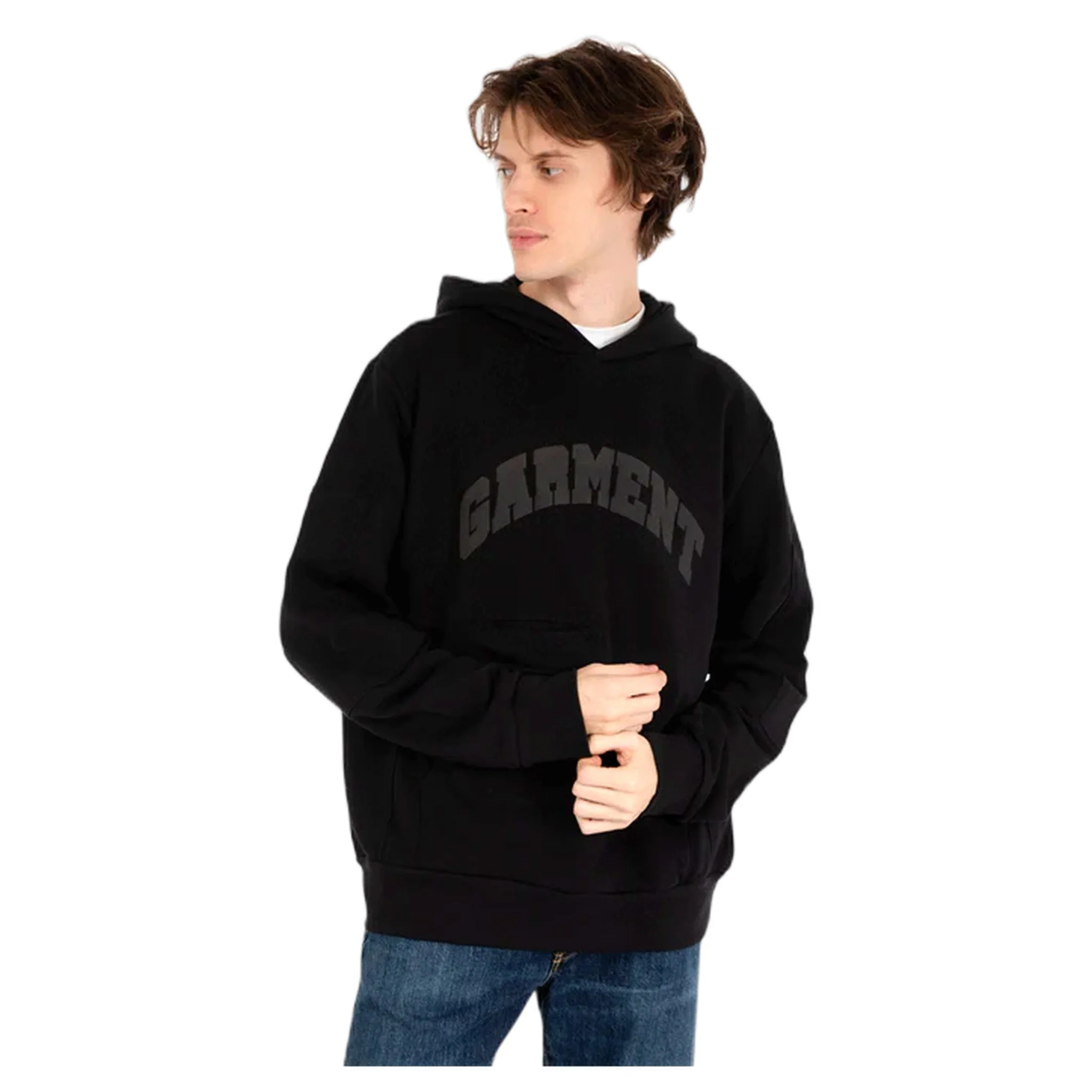 GARMENT WORKSHOP felpa garment workshop utility hoodie-chaos black da uomo - immagine 2