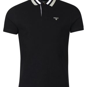 BARBOUR Barbour - Pique Con Collo 3 Colori Nero Bco Grigio MML1069 BK31 NERO da uomo