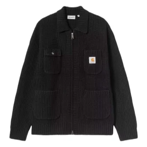 CARHARTT WIP maglione carhartt wip chore knit jacket - black da uomo